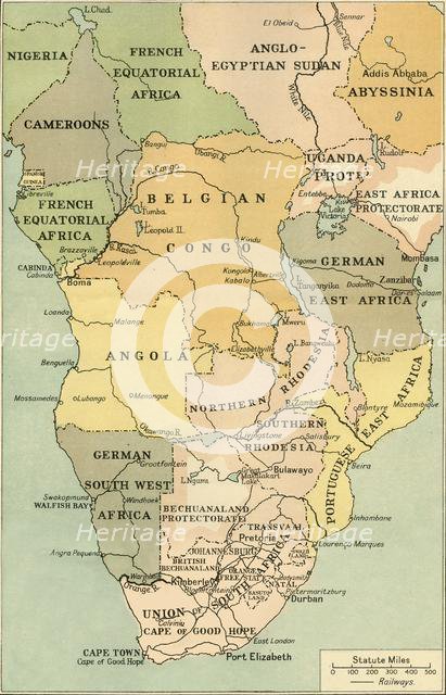 'Map of Mid. And South Africa', 1919. Creator: George Philip & Son Ltd.