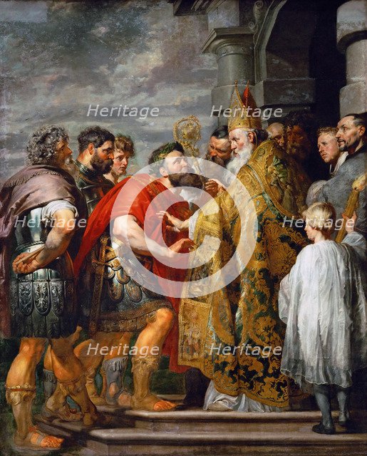 Saint Ambrose and Emperor Theodosius I.