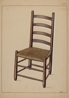 Ladder Back Chair, c. 1937. Creator: Adelaide Dyball.