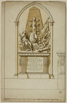 Design for an Unexecuted Funerary Monument for the First Duke of Marlborough, n.d. Creators: John Michael Rysbrack, Sir James Thornhill.