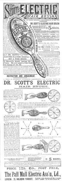 Dr. Scott's Electric Hair Brush, 1883. Creator: Unknown.