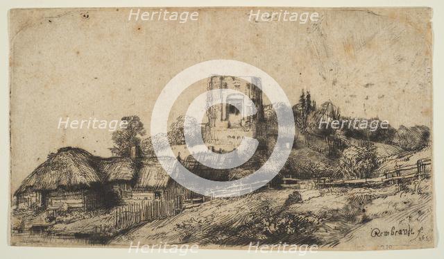 Landscape with a Square Tower, 1650. Creator: Rembrandt Harmensz van Rijn.