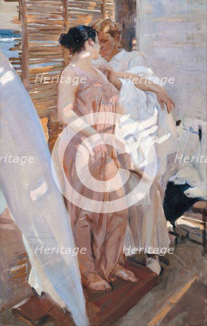 The Pink Robe. After the Bath. Artist: Sorolla y Bastida, Joaquín (1863-1923)