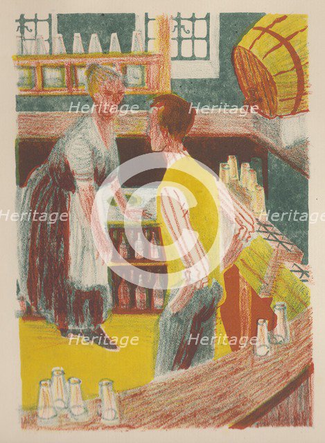 Behind the bar, 1952. Creator: Shirley Markham.