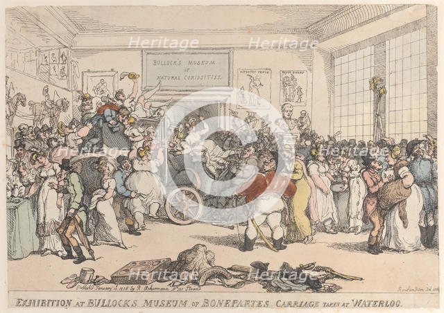 Exhibition at Bullock's Museum of Bonaparte's Carriage Taken at Waterloo, Janu..., January 10, 1816. Creator: Thomas Rowlandson.