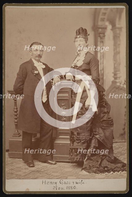 Portrait of Henry Gass (1835-1884) and Wife Emma Dibble, November 1880. Creator: John Goldin.