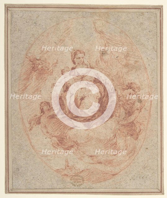 The Virgin and Child Holding Scapulars, 1712-93. Creator: Attributed to Francesco Guardi.