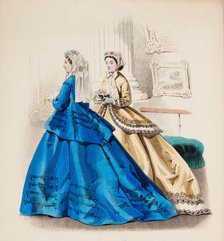 Fashion Plate - Petit Courrier des Dames 'Modes de Paris', 1866. Creator: Gilquin fils.