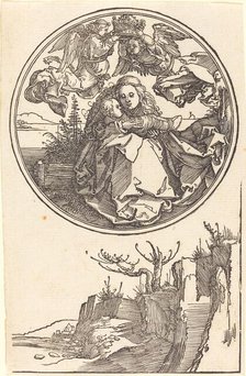 The Virgin Crowned by Two Angels above a Landscape, in or before 1515. Creator: Albrecht Durer.