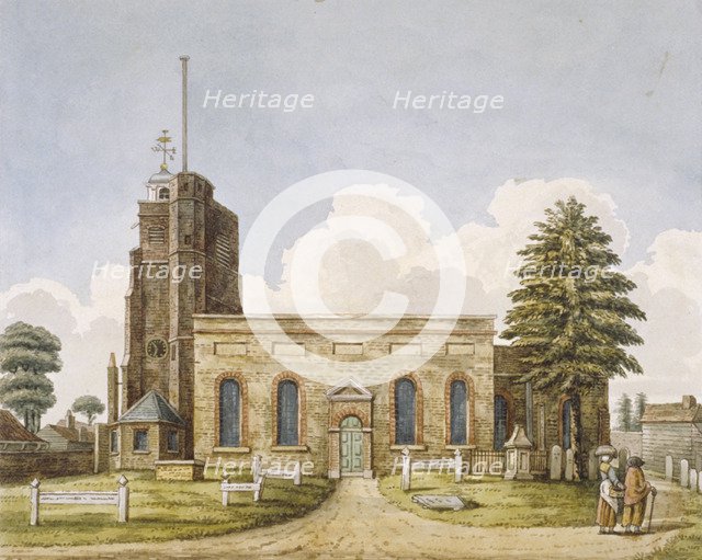 Church of St Mary, Acton, Ealing, London, c1800. Artist: Anon