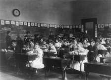 Children in school in Washington, D.C. - studying geometry, (1899?). Creator: Frances Benjamin Johnston.