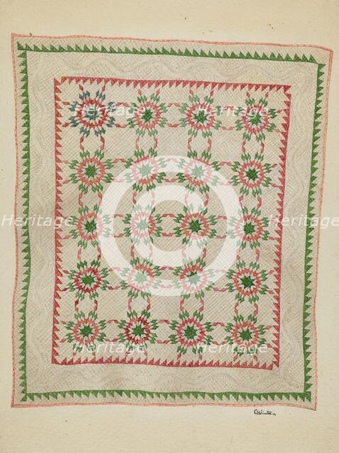 Patchwork Quilt, c. 1936. Creator: Charlotte Winter.