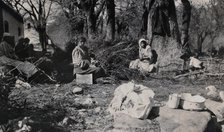 South Africa: African workers at a farm near Stellenbosch, 1905. Creator: Ada Cleland.