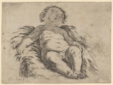 Sleeping child, partly in shadow, after Reni(?), 17th century. Creator: Anon.