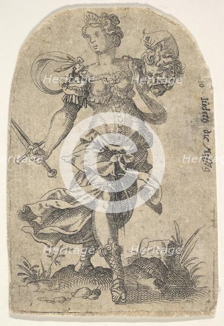 Judith, from Celebrated Women of the Old Testament, 1568-96. Creator: Jost Ammon.