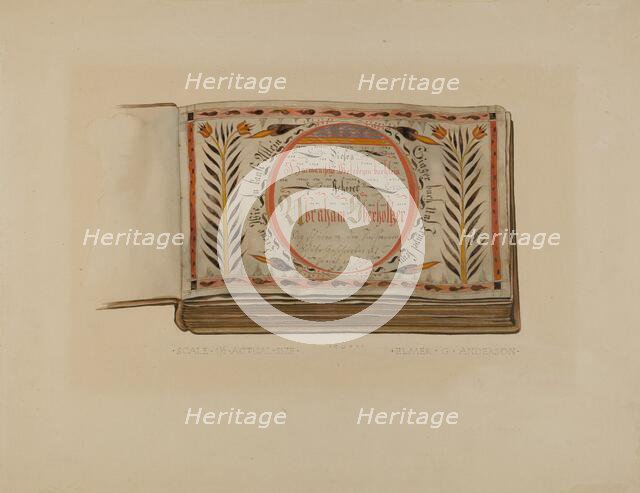 Pa. German Music Book, c. 1937. Creator: Elmer G Anderson.