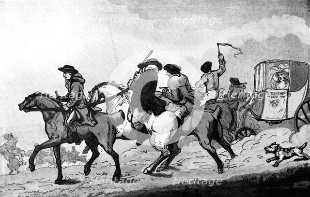 'Going to the races', late 18th century.Artist: Thomas Rowlandson