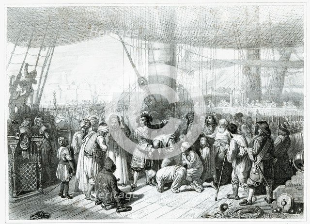 Bombardment of Algiers by the French fleet commanded by Abraham Duquesne (1610-1688) on 27 June 1…