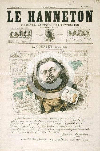 Gustave Courbet, French painter, 1867. Artist: Leonce Justin Alexandre Petit