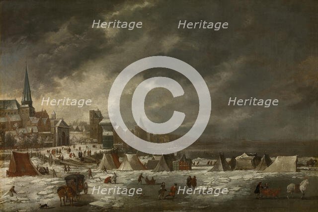 The Frozen Scheldt in Antwerp, 1670. Creator: Jan Peeters.