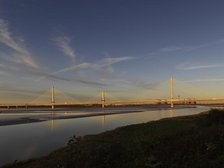 Mersey Gateway Bridge, Runcorn, Halton, 2021. Creator: James O Davies.