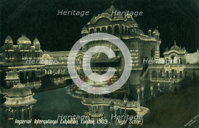 Night scene at the Imperial International Exhibition, White City, London, 1909. Artist: Unknown