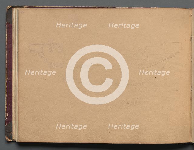 Album with Views of Rome and Surroundings, Landscape Studies, page 19b: Sketch of a boat. Creator: Franz Johann Heinrich Nadorp (German, 1794-1876).