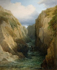 Gorge And River In Ireland, 1860. Creator: Thomas Baker.