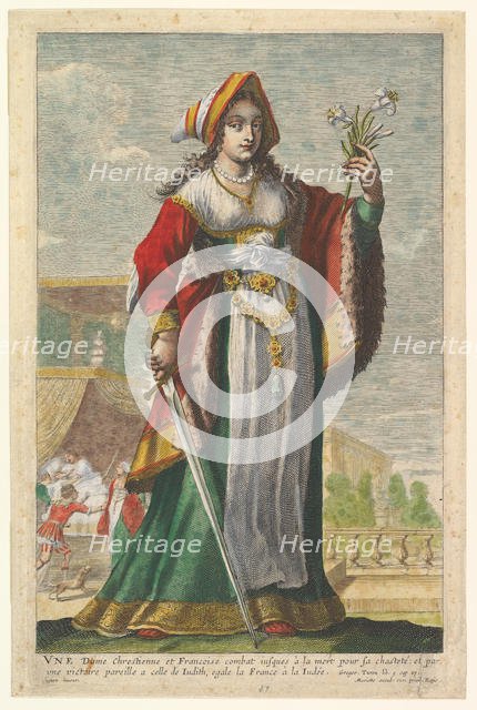 French Judith, an illustration from Pierre Le Moyne's 'La Gallerie des femmes fortes', 1647. Creator: Abraham Bosse.