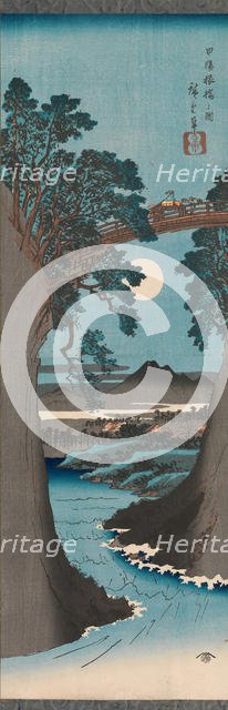 The Monkey Bridge in Kai Province (Koyo Saruhashi no zu), ca. 1841-42. Creator: Ando Hiroshige.