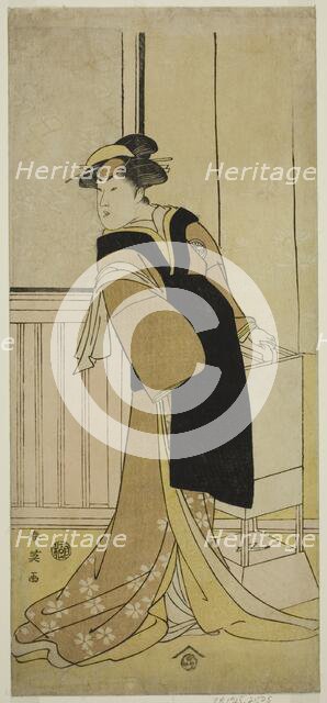 The Actor Segawa Kikunojo III as Otoma (?) in the Play Sayo no Nakayama Hiiki no..., c1790. Creator: Katsukawa Shun'ei.