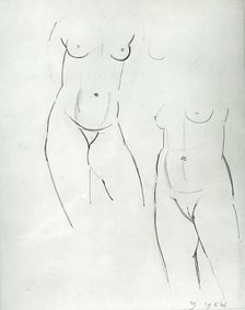 Two Female Nudes, 1926. Creator: Eric Gill.