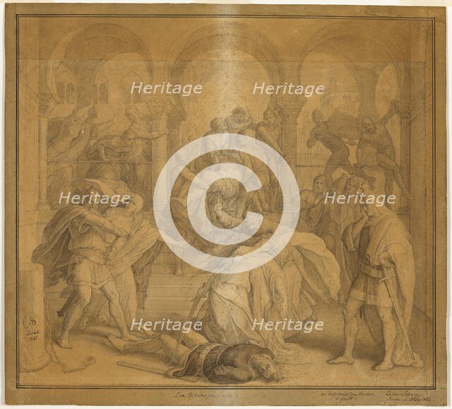 The Nibelungen's End - The Death of Kriemhild, 1845. Creator: Julius Schnorr von Carolsfeld.