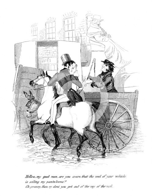 Cartoon on a riding theme, 19th century. Artist: Unknown