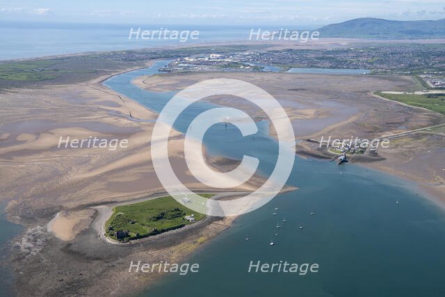 Piel and Roa Islands with Barrow-in-Furness and Black Combe fell in the background, Cumbria, 2021. Creator: Damian Grady.