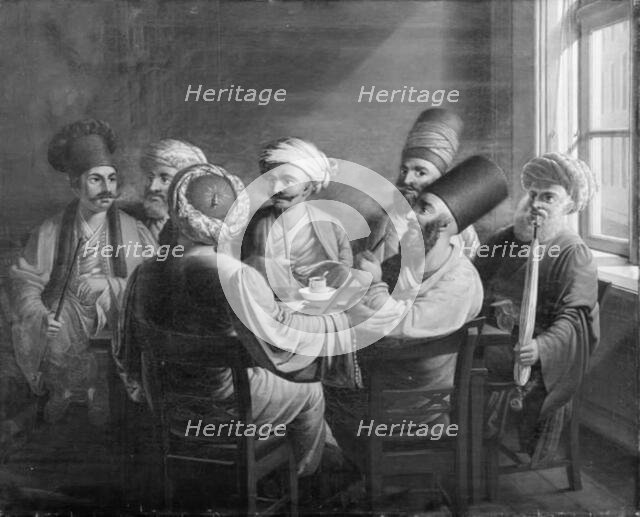 A group of Greek, Armenian and Turkish merchants in a coffee house in Vienna, 1813-1824. Creator: Johan Friedrich Fritz.