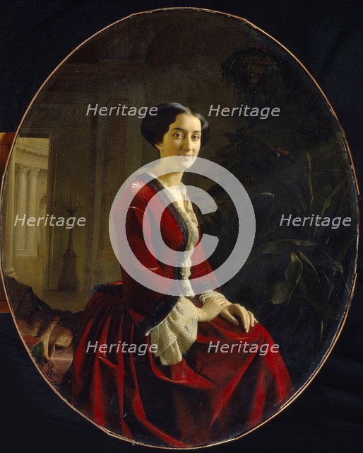 Portrait of Countess Yelizaveta Christoforovna Abamelik-Lazareva, 1854. Artist: Zaryanko, Sergei Konstantinovich (1818-1870)