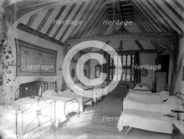 Wartime medical ward at Great Dixter, Northiam, East Sussex, WWI, 1915. Artist: Nathaniel Lloyd