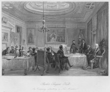'Barber Surgeon's Hall. The Company admitting a New Member', c1841. Artist: Thomas H Ellis.