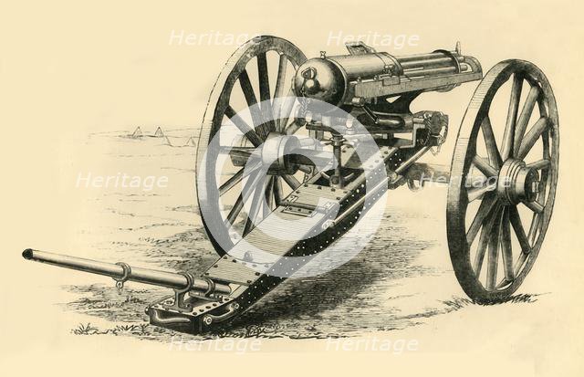 'The Gatling Mitrailleuse', c1872. Creator: Unknown.