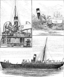 The burnt steamer Solway, lying at Kingstown, Dublin Bay, 1881. Creator: Unknown.