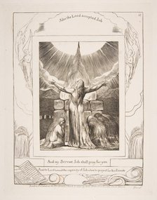 Job's Sacrifice, from Illustrations of the Book of Job, 1825-26. Creator: William Blake.