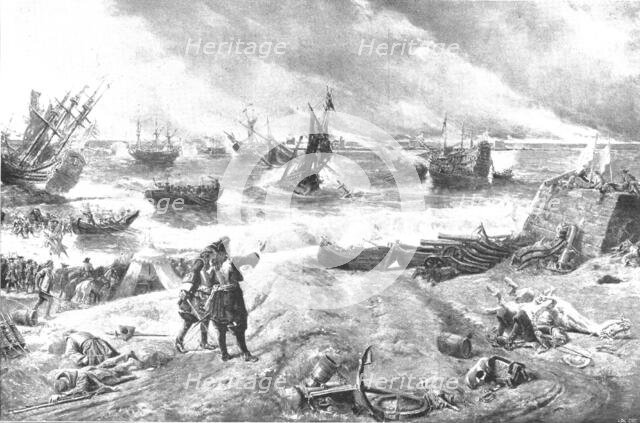 Pictures from the Royal Academy: James II. at La Hogue, May 1692 - Eyre Crowe, A.R.A., (1898).  Creator: Unknown.