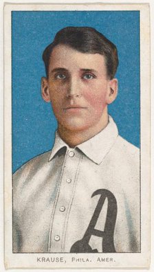 Krause, Philadelphia, American League, from the White Border series (T206) for the Amer..., 1909-11. Creator: American Tobacco Company.