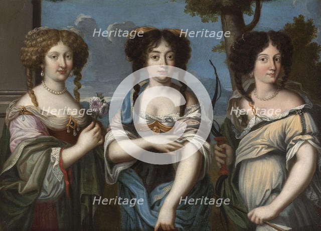Triple portrait de femmes, anciennement dit "Les Nièces de Mazarin". Creator: Ecole Francaise.
