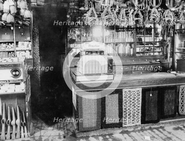 Unidentified hardware store, probably Hungary, between 1895 and 1910. Creator: Unknown.