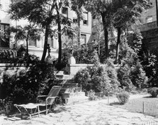 Patio and gardens in New York City, 1921. Creator: Frances Benjamin Johnston.
