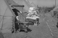 Possibly: Flood refugee encampment at Forrest City, Arkansas, ca. 1937. Creator: Walker Evans.