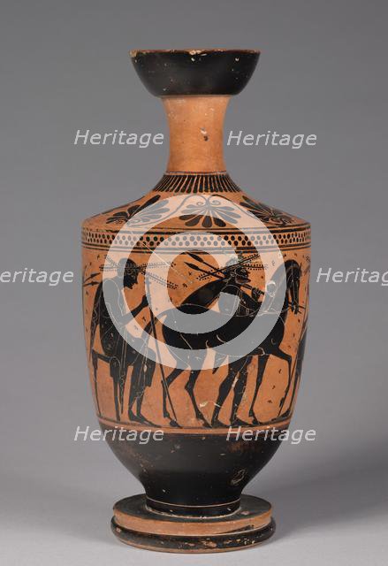 Black Figured Lekythos, 525-500 BC. Creator: Unknown.