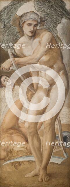 Troy Triptych - Study of Oblivion conquering Fame, 1875. Creator: Sir Edward Coley Burne-Jones.